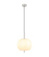 Blacky I Globe Pendant Ceiling Light Nickel Matt Opal Glass Shade 1x E27-1