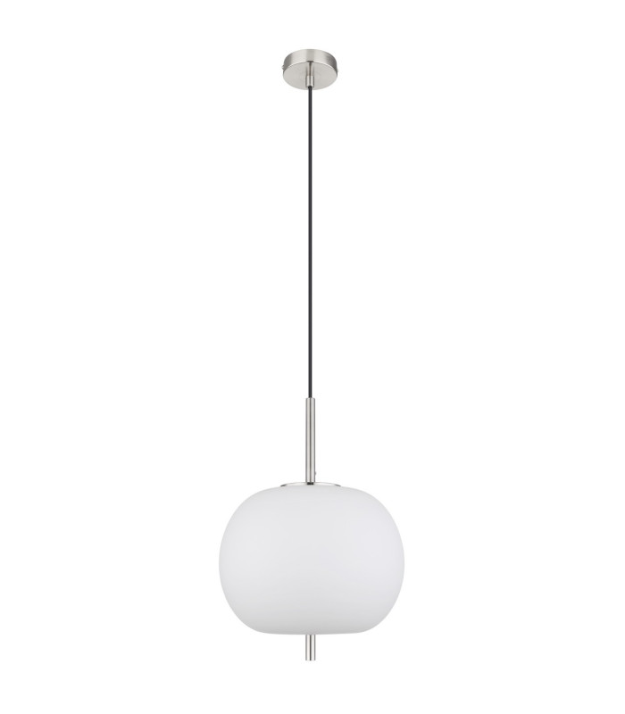 Blacky I Globe Pendant Ceiling Light Nickel Matt Opal Glass Shade 1x E27-2