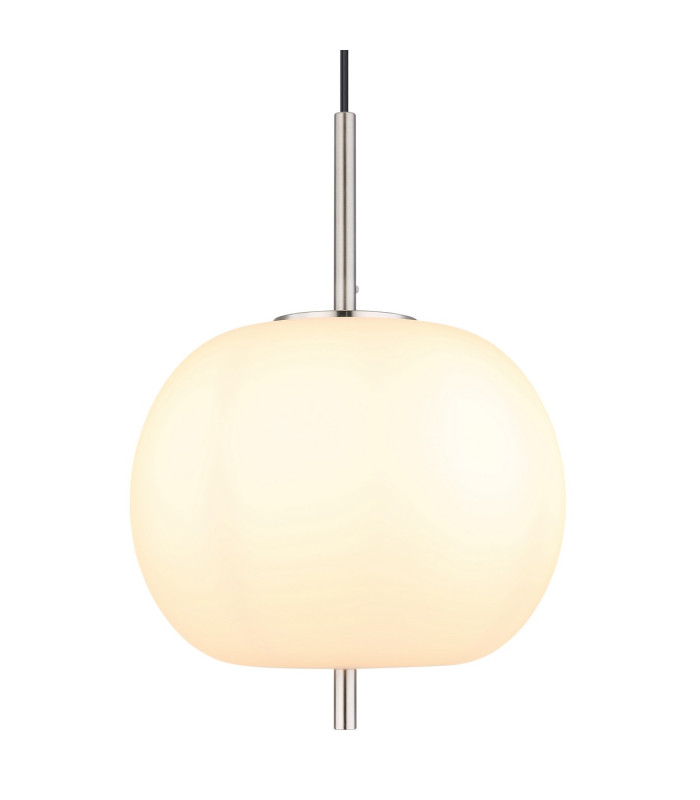 Blacky I Globe Pendant Ceiling Light Nickel Matt Opal Glass Shade 1x E27-3