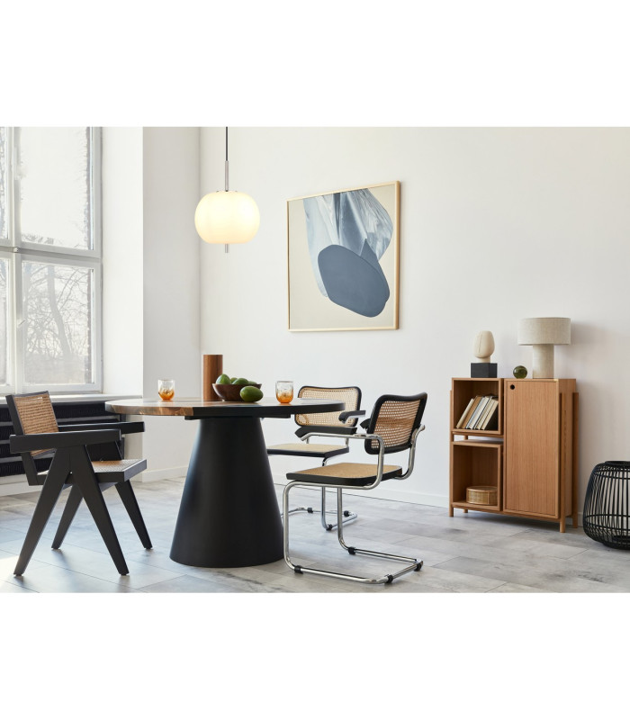 Blacky I Globe Pendant Ceiling Light Nickel Matt Opal Glass Shade 1x E27-4