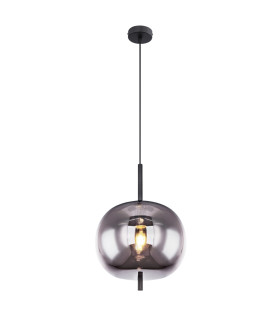 Blacky Globe Pendant Ceiling Light Black Glass Shade 1x E27-1