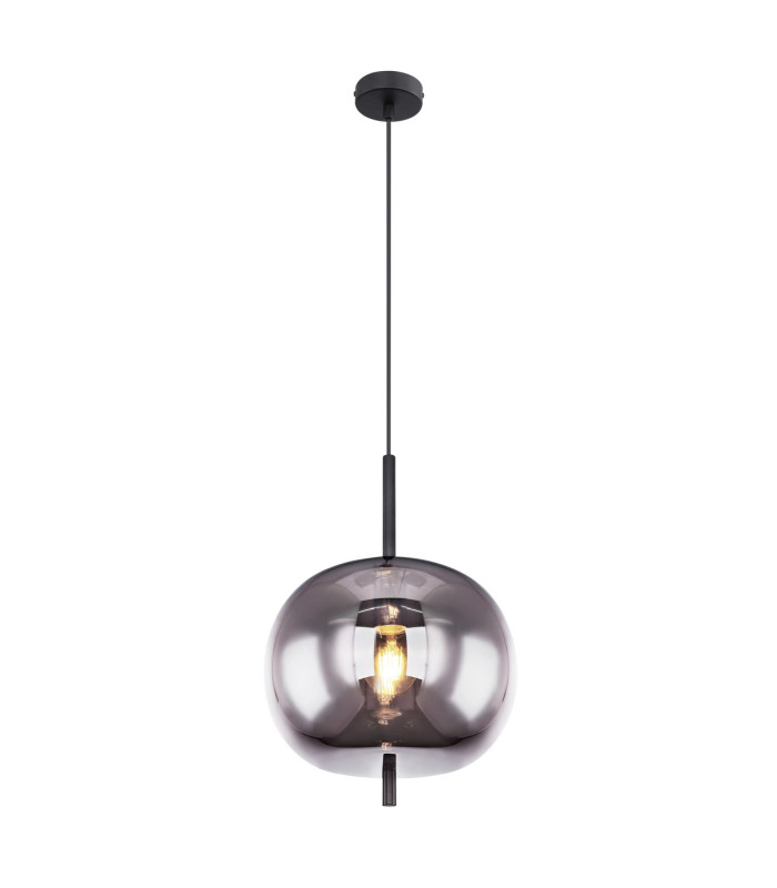Blacky Globe Pendant Ceiling Light Black Glass Shade 1x E27-1