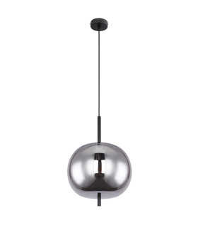 Blacky Globe Pendant Ceiling Light Black Glass Shade 1x E27-2