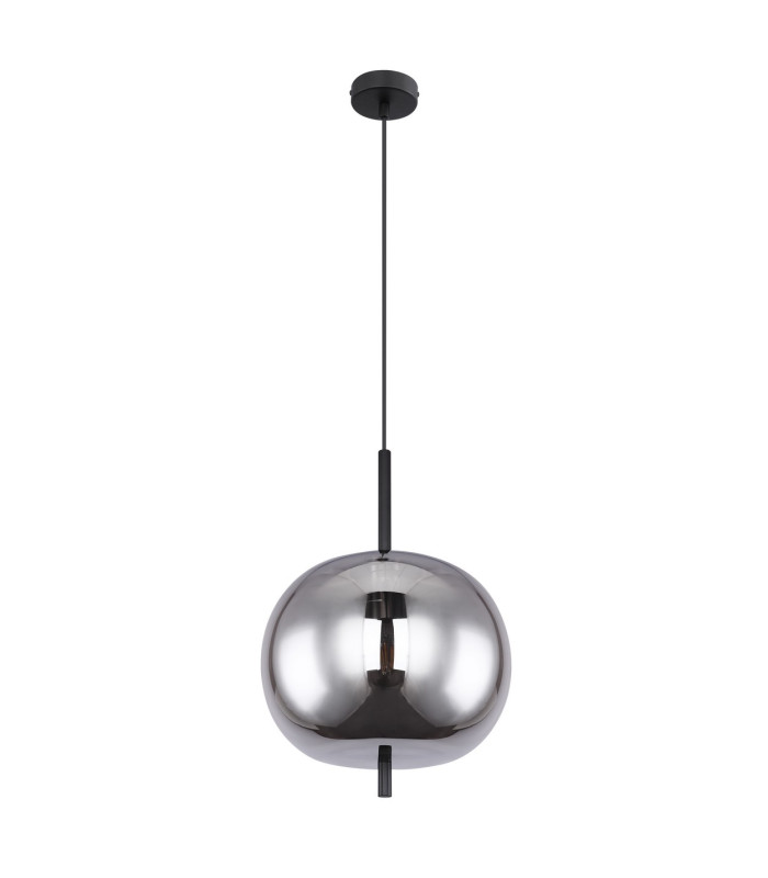 Blacky Globe Pendant Ceiling Light Black Glass Shade 1x E27-2