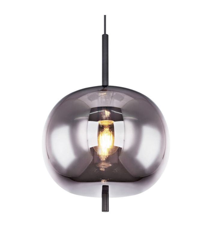 Blacky Globe Pendant Ceiling Light Black Glass Shade 1x E27-3