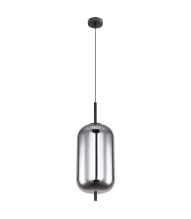 Blacky Slim Pendant Ceiling Light Black Glass Shade 1x E27-2
