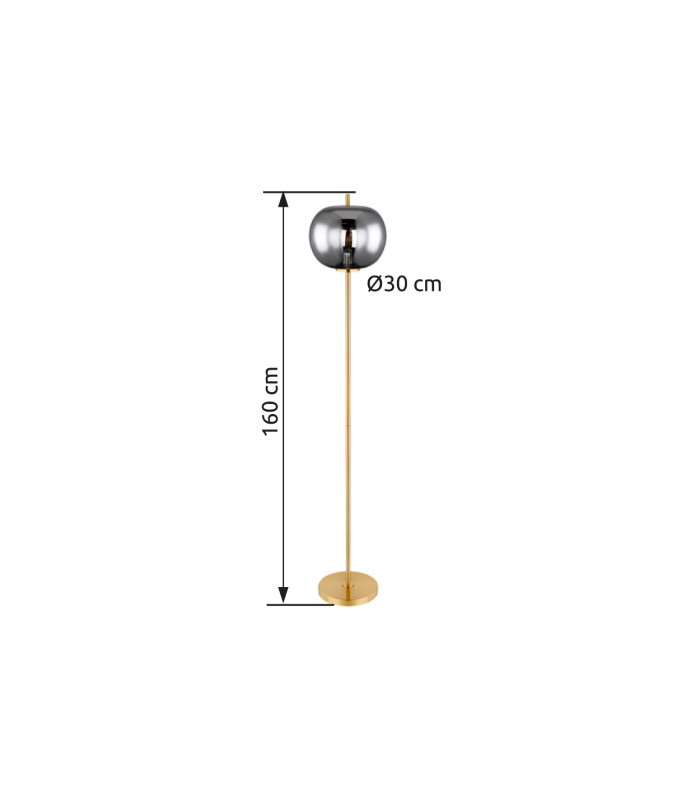 Blacky I Glass Floor Lamp Brass-Coloured Glass Shade 1x E27-6