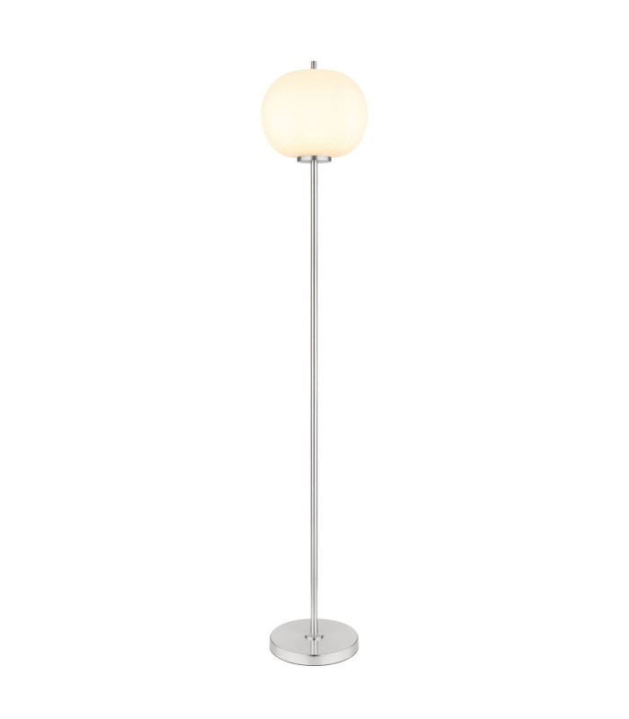 Blacky I Glass Floor Lamp Nickel Matt Opal Glass Shade 1x E27-1