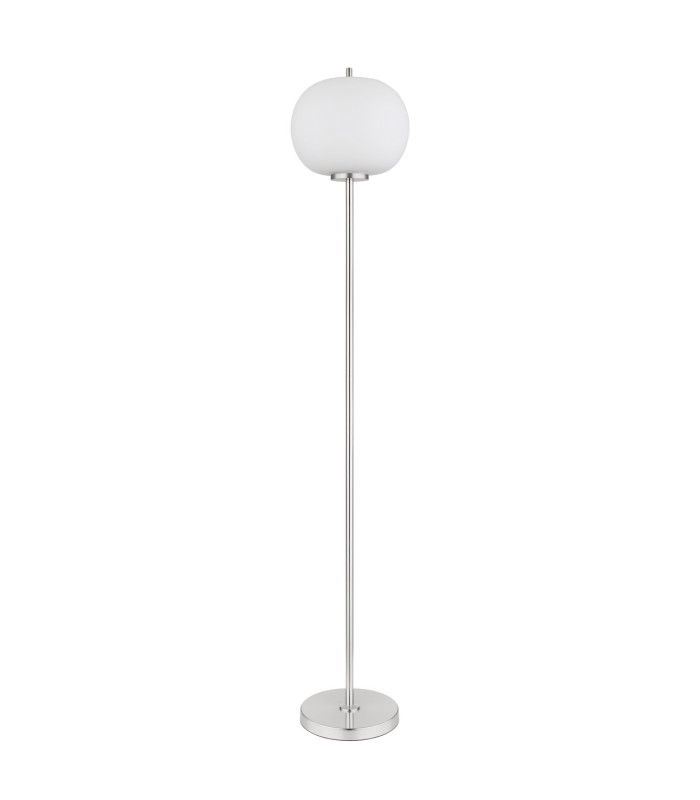 Blacky I Glass Floor Lamp Nickel Matt Opal Glass Shade 1x E27-2