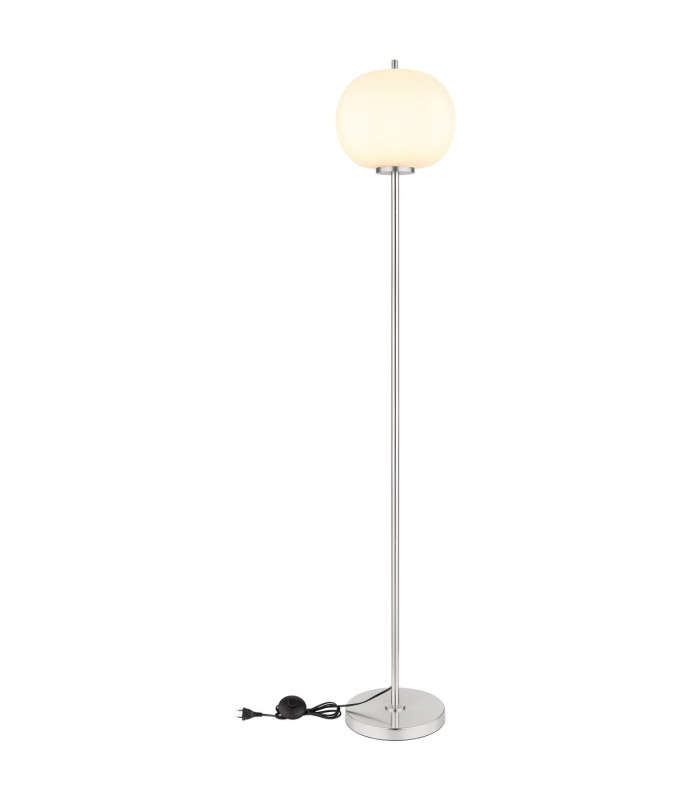 Blacky I Glass Floor Lamp Nickel Matt Opal Glass Shade 1x E27-4