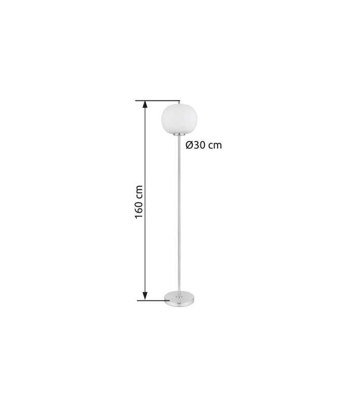 Blacky I Glass Floor Lamp Nickel Matt Opal Glass Shade 1x E27-7