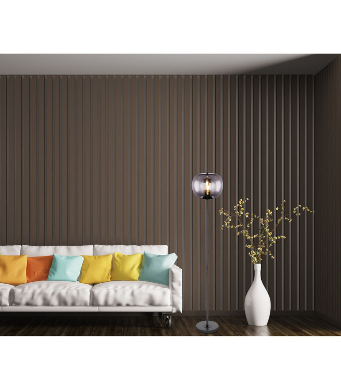 Blacky Glass Floor Lamp Black Glass Shade 1x E27-5