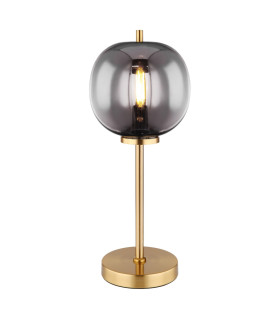 Blacky I Globe Table Lamp Brass-Coloured Glass Shade 1x E14-1