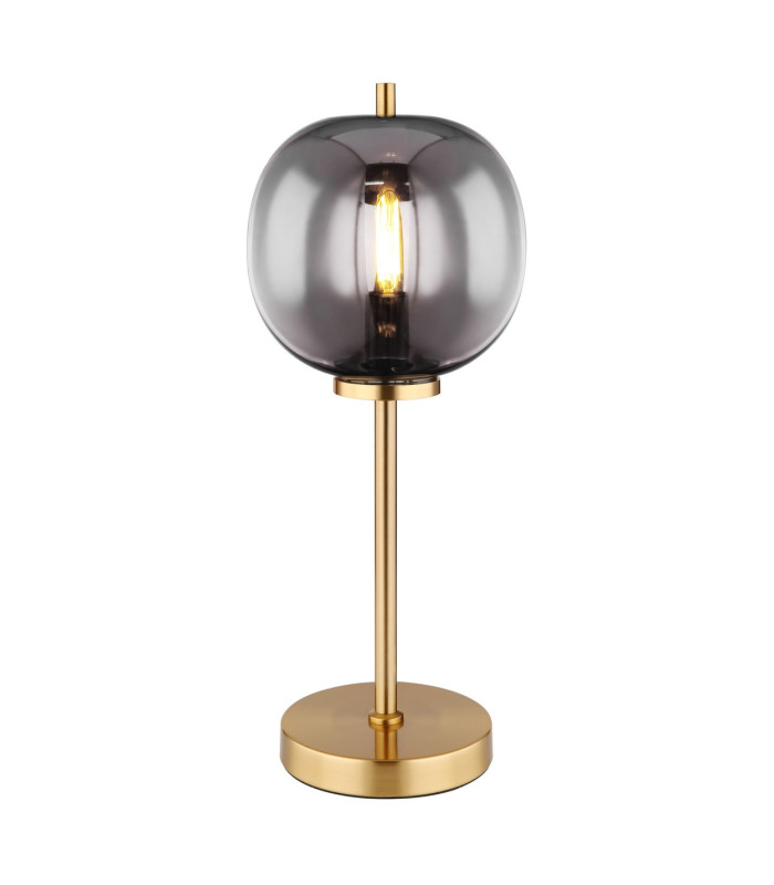 Blacky I Globe Table Lamp Brass-Coloured Glass Shade 1x E14-1