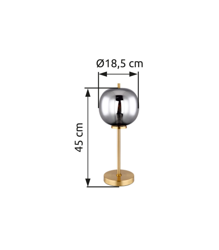 Blacky I Globe Table Lamp Brass-Coloured Glass Shade 1x E14-5