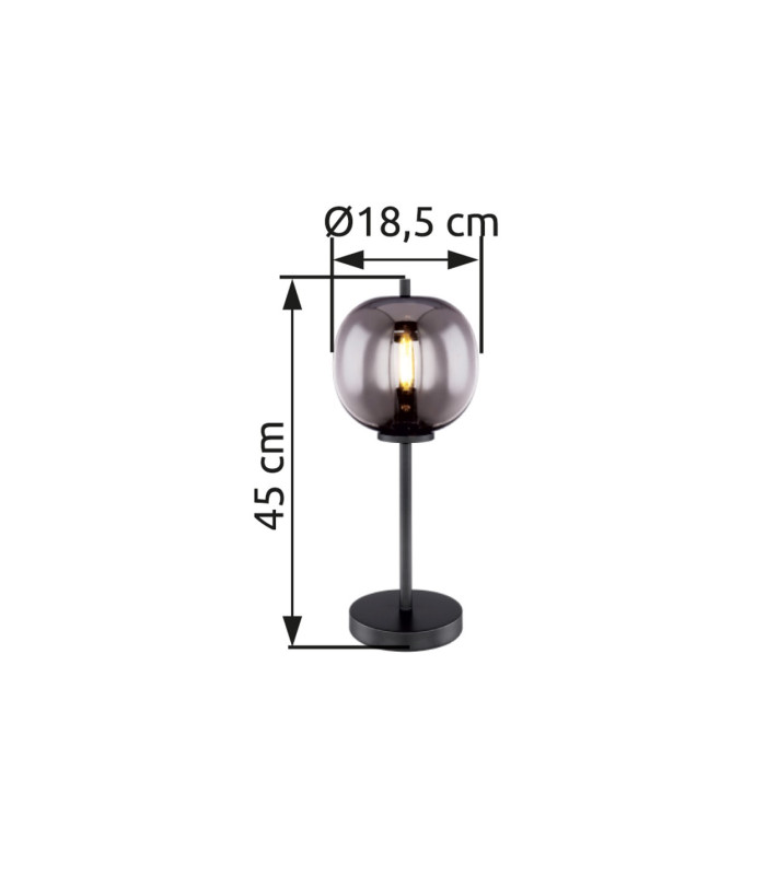 Blacky Globe Table Lamp Black Glass Shade 1x E14-5