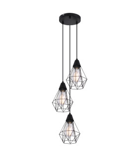 Isabella Cluster Pendant Ceiling Light Matt Black 3x E27-1