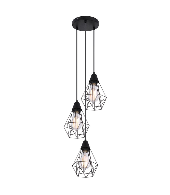 Isabella Cluster Pendant Ceiling Light Matt Black 3x E27-1