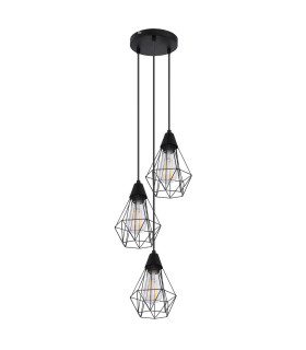 Isabella Cluster Pendant Ceiling Light Matt Black 3x E27-2