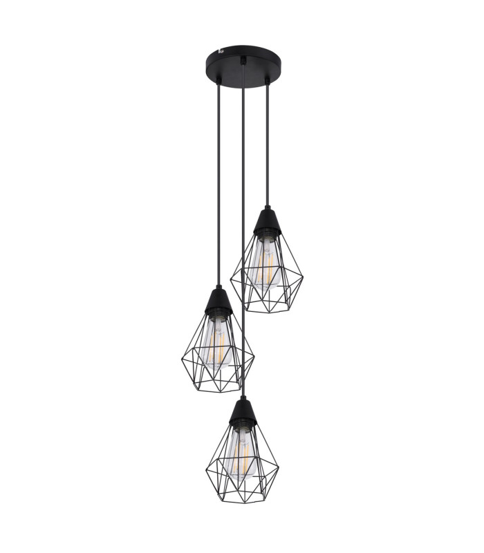 Isabella Cluster Pendant Ceiling Light Matt Black 3x E27-2