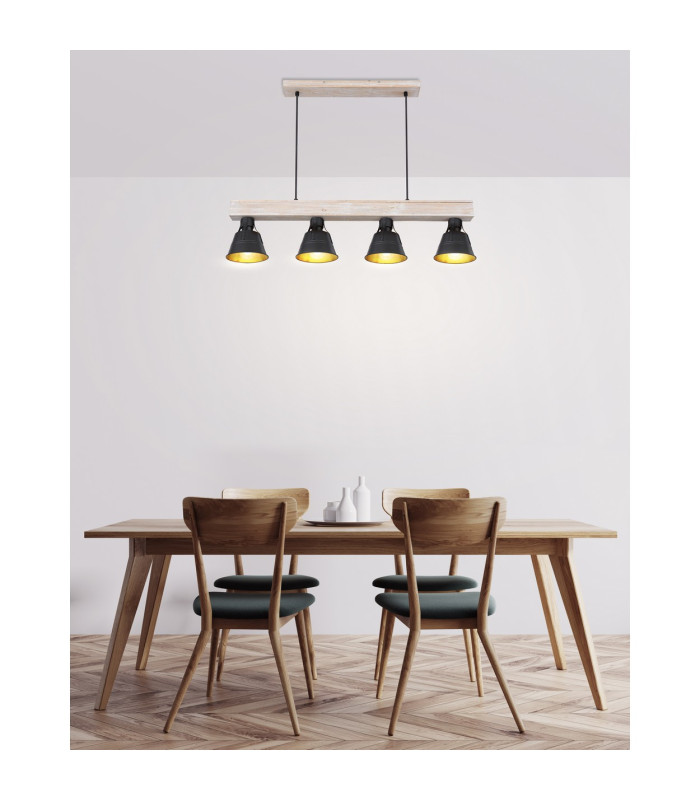 Günther Bar Pendant Ceiling Light Natural Color 4x E27-5