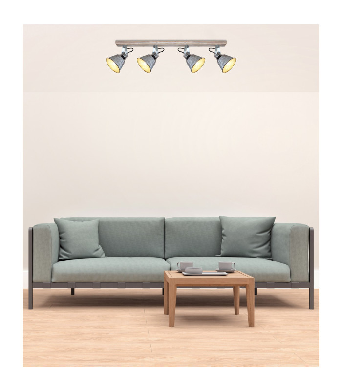 Günther I Ceiling Spotlight Bar White 4x E27-6