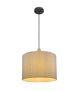Roger Cylindrical Pendant Ceiling Light Matt Black 1x E27-1