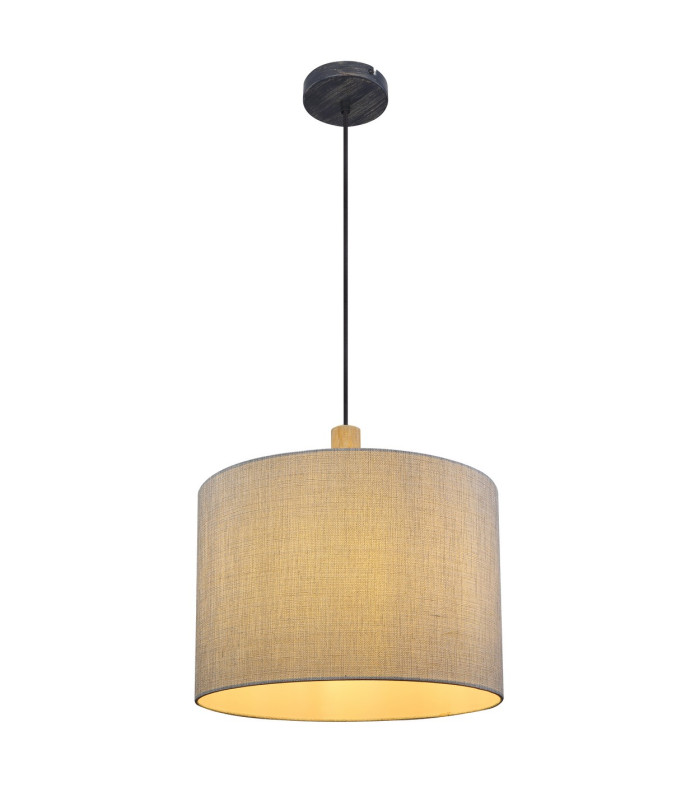 Roger Cylindrical Pendant Ceiling Light Matt Black 1x E27-1