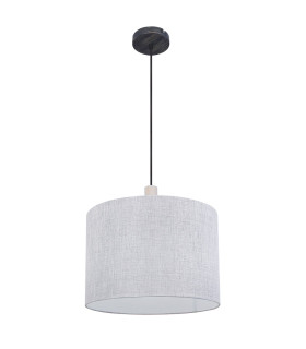 Roger Cylindrical Pendant Ceiling Light Matt Black 1x E27-2