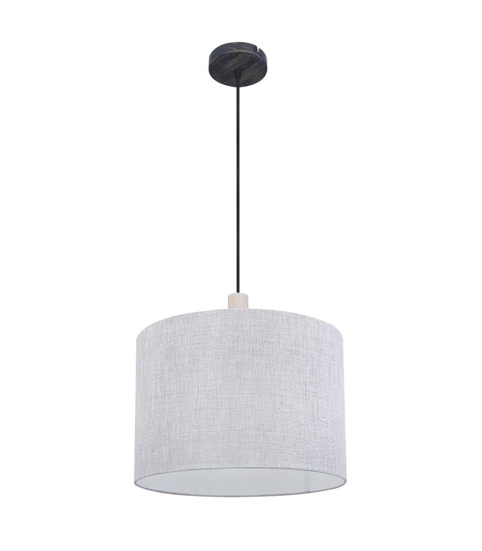Roger Cylindrical Pendant Ceiling Light Matt Black 1x E27-2