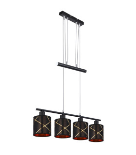 Bemmo Bar Pendant Ceiling Light Matt Black 4x E27-2