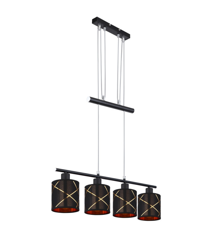 Bemmo Bar Pendant Ceiling Light Matt Black 4x E27-2