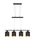 Bemmo Bar Pendant Ceiling Light Matt Black 4x E27-3