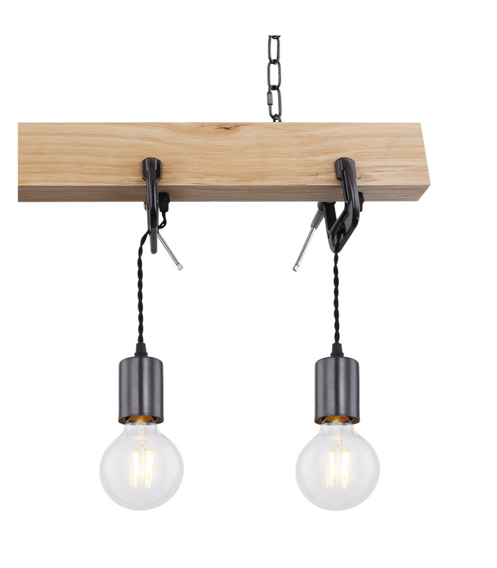 Ludi Bar Pendant Ceiling Light Black 4x E27-4