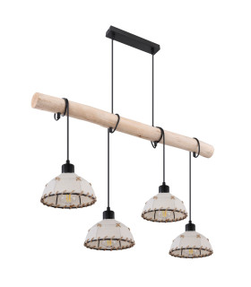 Rex Bar Pendant Ceiling Light Matt Black 4x E27-2