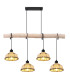 Rex Bar Pendant Ceiling Light Matt Black 4x E27-3