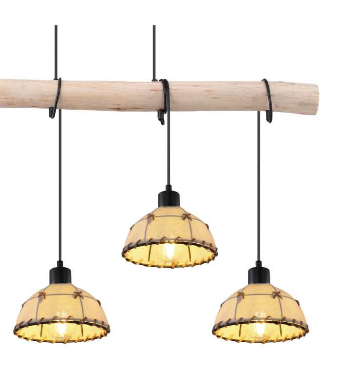Rex Bar Pendant Ceiling Light Matt Black 4x E27-4
