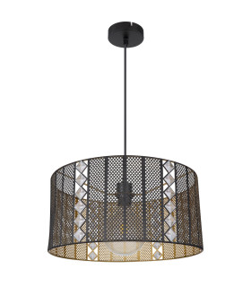 Abini 42cm Cylindrical Pendant Ceiling Light Matt Black 1x E27-2