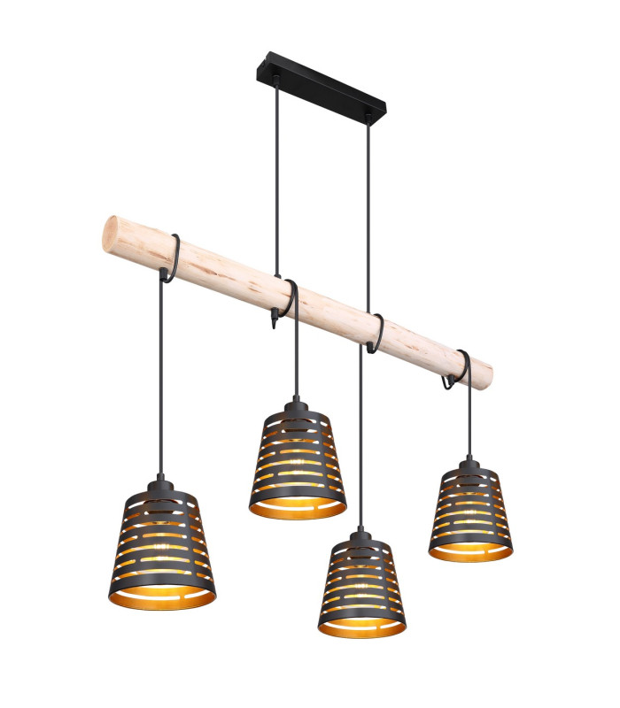 Ablona Bar Pendant Ceiling Light Matt Black 4x E27-1