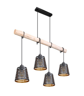 Ablona Bar Pendant Ceiling Light Matt Black 4x E27-2