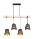 Ablona Bar Pendant Ceiling Light Matt Black 4x E27-3