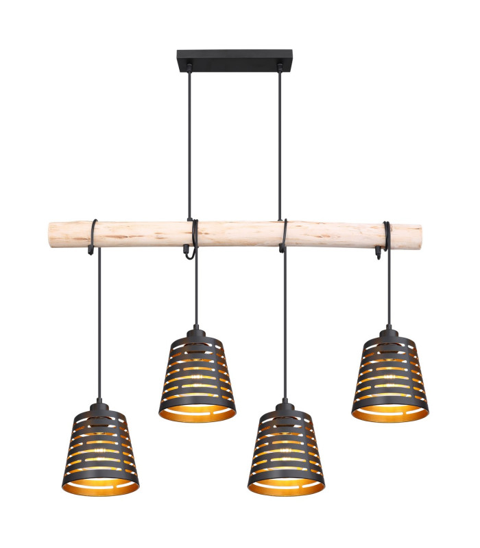 Ablona Bar Pendant Ceiling Light Matt Black 4x E27-3