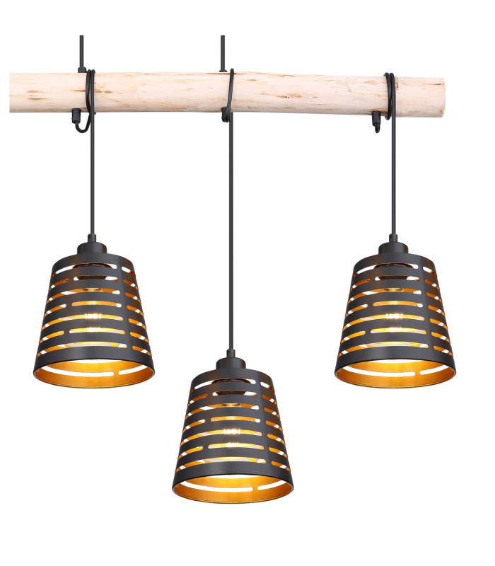 Ablona Bar Pendant Ceiling Light Matt Black 4x E27-4