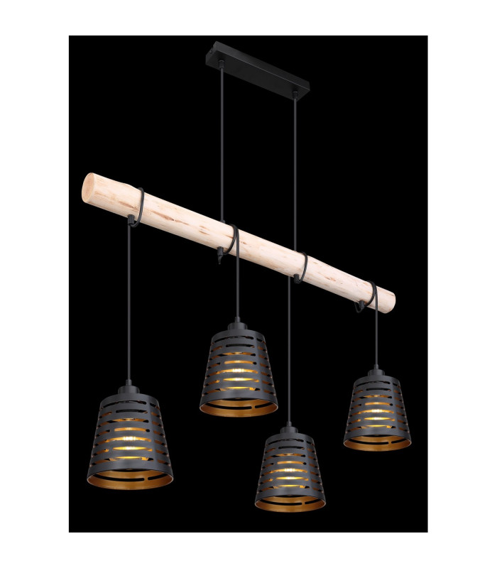 Ablona Bar Pendant Ceiling Light Matt Black 4x E27-5