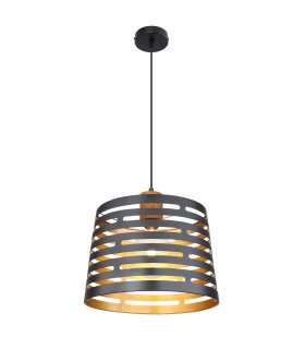 Ablona 35cm Cylindrical Pendant Ceiling Light Matt Black 1x E27-1