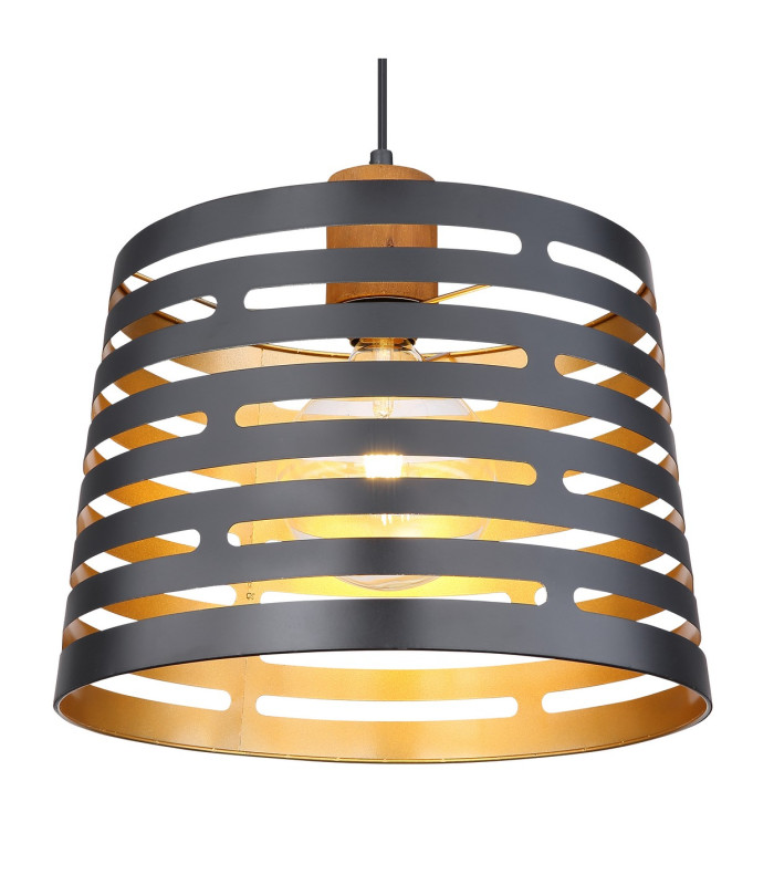 Ablona 35cm Cylindrical Pendant Ceiling Light Matt Black 1x E27-3
