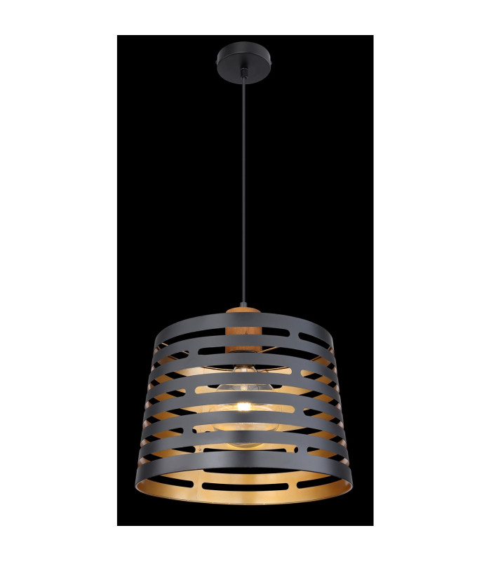 Ablona 35cm Cylindrical Pendant Ceiling Light Matt Black 1x E27-4