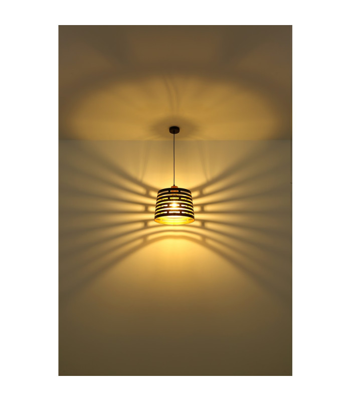 Ablona 35cm Cylindrical Pendant Ceiling Light Matt Black 1x E27-5