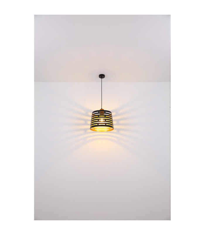 Ablona 35cm Cylindrical Pendant Ceiling Light Matt Black 1x E27-6
