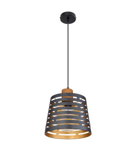 Ablona 25cm Cylindrical Pendant Ceiling Light Matt Black 1x E27-2